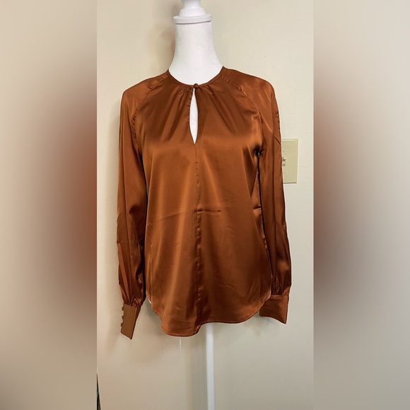 Banana Republic Keyhole Button Closure Long Raglan Sleeves Blouse Top Sz XXS.NWT - Picture 8 of 17